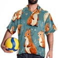 thumbnail image 4 of Squirrel Men's Hawaiian Button Down Printed Short Sleeve Summer Beach Shirts, 4 of 6