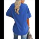 thumbnail image 3 of Camiseta Básica de Corta con Cuello en V Azul Zafiro M, 3 of 5