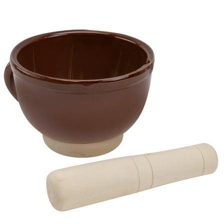 UPKOCH 1Set Wooden and Ceramic Garlic Crusher Pestle Kitchen Gadget for Herbs and Pills