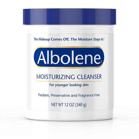 Albolene Moisturizing Cleanser | 3-in-1 Skin Care Product: Makeup Remover, Facial Cleanser and Moisturizer | No Soap or Water Needed | 12 Ounce (Pack of 1)