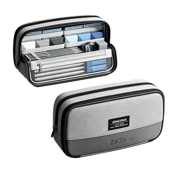 11 Layer Standing Pencil Case, Large Capacity Multi Compartment Pencil Pouch with Magnetic Storage, Multifunctional Stationery Organizer for Pens, Pencils, Art Supplies & Office Essentials