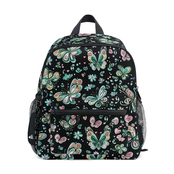 ALAZA Green Butterfly Pattern School Backpack Small Bookbag Mini Bags