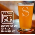 thumbnail image 2 of Etched Monogram 16oz Pint Glass for Beer or Soda (Letter S) A-Z Personalized gifts for him, Customized pint glasses, Custom initial, Birthday gift for Men Brother Husband, 2 of 5