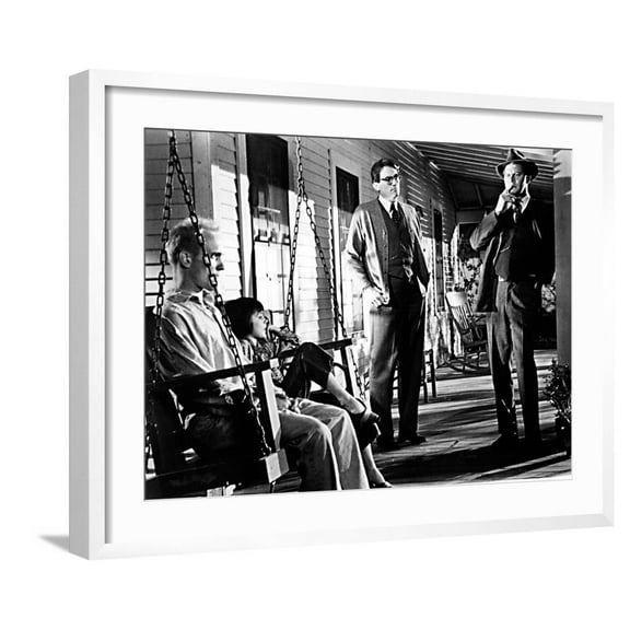 Art.com To Kill a Mockingbird, Robert Duvall, Mary Badham, Gregory Peck, Frank Overton, 1962 Photo, White Frame Wall Art, 29" x 23"