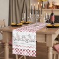 thumbnail image 2 of Table Runners 90 Inches Long Dress Scarves, Red Plaid Farmhouse Farmhouse Coffee/Dining/Kitchen Table Runner for Living Room, Watercolor Cute Country Pigs Checkered 13x90 Inch, 2 of 9