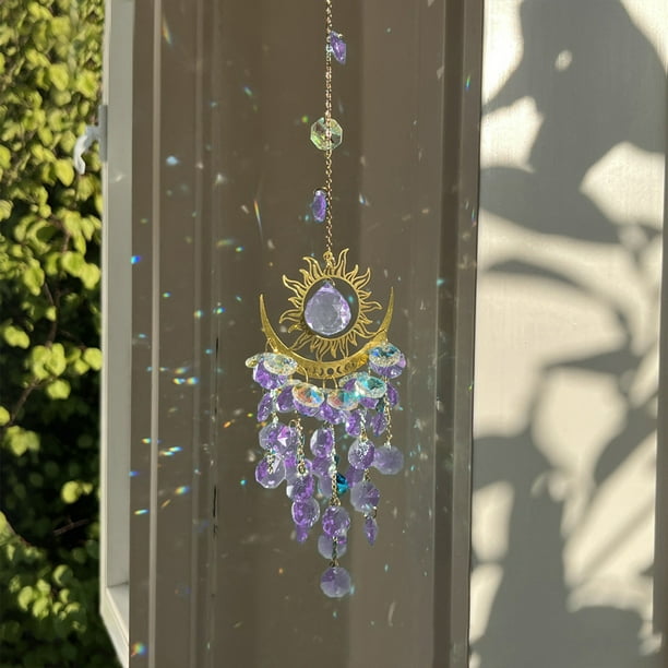 Campanas De Viento De Cristal, Adornos Colgantes Para Ventanas, Atrapasoles De Jardín, Atrapaluces Prismáticos, Decoración Espiritual Para El Hogar, Creador De Arcoíris, Estética Bohemia