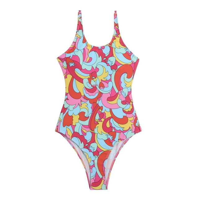 Aayomet Bathing Suits for Women Printed Outer Body Bikini (Red, S)