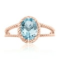 thumbnail image 1 of 1.25 Carat Oval Shape Aquamarine Ring In 10K Solid Rose, White & Yellow Gold, 1 of 1