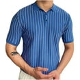 thumbnail image 2 of Teissuly Men's Fashion Knit Casual Solid Color Short Sleeve Turndown Collar Blouse Shirt, 2 of 8