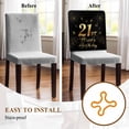 thumbnail image 5 of 21st Happy Chair Covers Set of 6 Birthday Gold Cake Gift Black Chair Back Covers Stretch Removable Washable Slipcovers Protector for Dining Room Kitchen Party Decor, 5 of 5