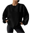 thumbnail image 1 of Pisexur Chandail en Molleton pour Femmes Décontracté Ample Automne Chandails en Molleton pour Femmes Couleur Unie Col Rond Chandail en Molleton Manches Longues Chemises pour Femmes Mode Chandail en Molleton Texturé Chandail Tops, 1 of 8