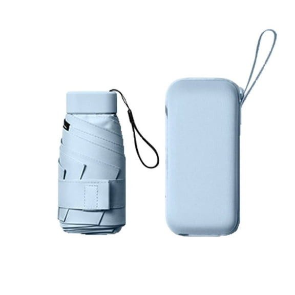 Yindaity Mini Travel Umbrella, Compact Sun & Rain Umbrella with UV Protection,Light Blue