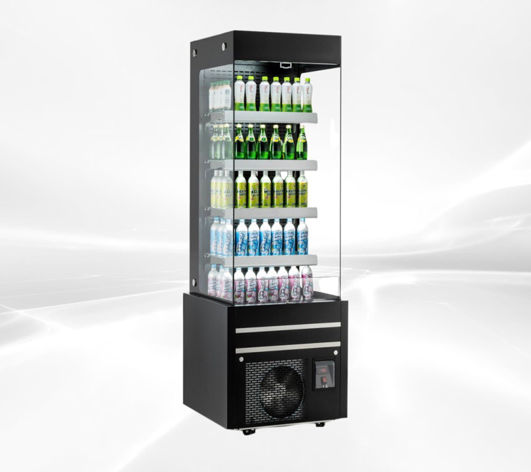 29 in. 16.4 Cu. Commercial Vertical Open Air Display Refrigerator, NSF Grab & Go Merchandiser for Drinks, Sandwiches, Desserts and Bakery Display