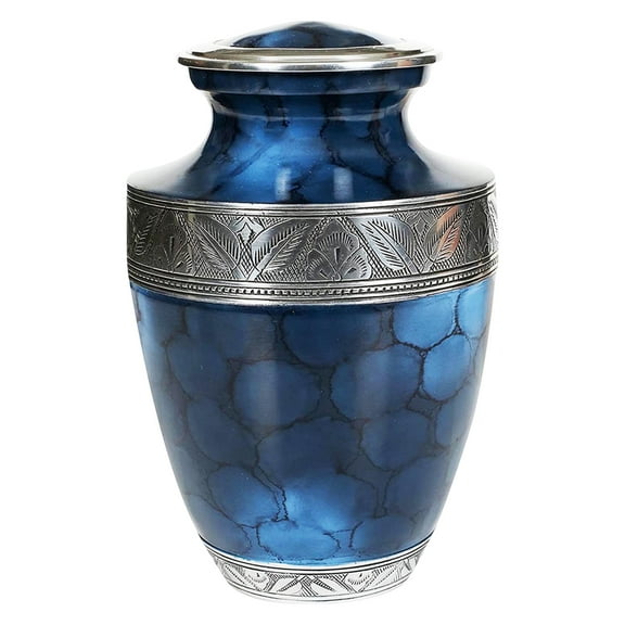 Ample Cremation Urns for Ashes - Meena Coated Aluminum Memorial Urns | Elegant Design | 4 Size Options (Keepsake 3x2 inch & Large 10.5x6.5 inch) Engravable 1 keepsakes (3 Cu) (Model No - ACU012)