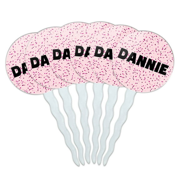Dannie Cupcake Picks Toppers - Set of 6 - Pink Speckles