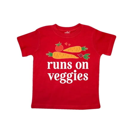 

Inktastic Vegetarian Runs On Veggies Gift Toddler Boy or Toddler Girl T-Shirt
