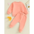 thumbnail image 4 of Bagilaanoe 2PCS Baby Girl Pants Set Toddler Letter Print Long Sleeve Sweatshirt Tops + Sweatpants 3M 6M 12M 18M 24M 3T Kids Casual Sweatsuits, 4 of 9