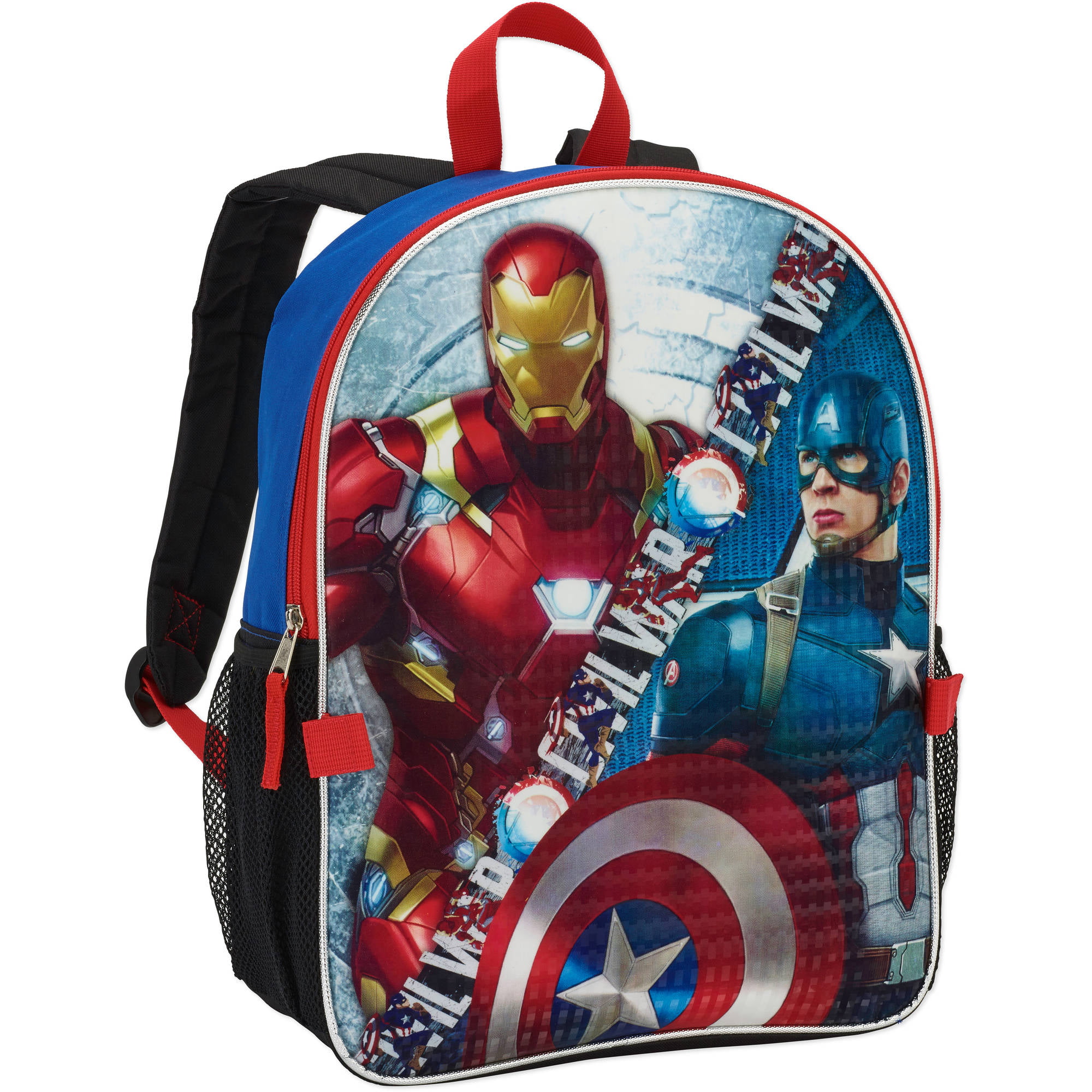 CAPTAIN AMERICA CIVIL WAR 16" Full-Size Backpack w/ Optional Insulated Lunch Box 