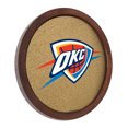 thumbnail image 2 of Oklahoma City Thunder 20.25'' Round Faux Barrel Framed Cork Board, 2 of 5