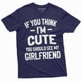 thumbnail image 5 of Men's Funny Valentine's Day Boyfriend T-shirt you should see my girlfriend T Shirt (4X-Large Military Green), 5 of 7