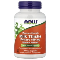 NOW Foods Milk Thistle Extract 750 mg Silymarin (600 mg), Maximum Strength - 90 Veg Capsules