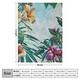 thumbnail image 4 of Creowell Watercolor Flower Soft Flannel Throw Blanket, Tropical Wild Orchid Flowers with Palm Leaves Print Exotic Style Nature, Cozy for Indoor and Outdoor Use 60x80in, 4 of 6