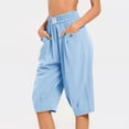 thumbnail image 2 of SHE IS Womens Baggy Harem Capri Pants Wide Leg Lounge Elastic Waist Sweatpants Casual Beach Trousers with Pockets, 2 of 6