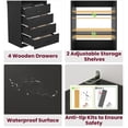 thumbnail image 2 of Homieasy 21.3 Inch Freestanding Closet System with 4 Wood Drawers and 3 Shelves for Walk-in Closet, Bedroom, Black, 2 of 9