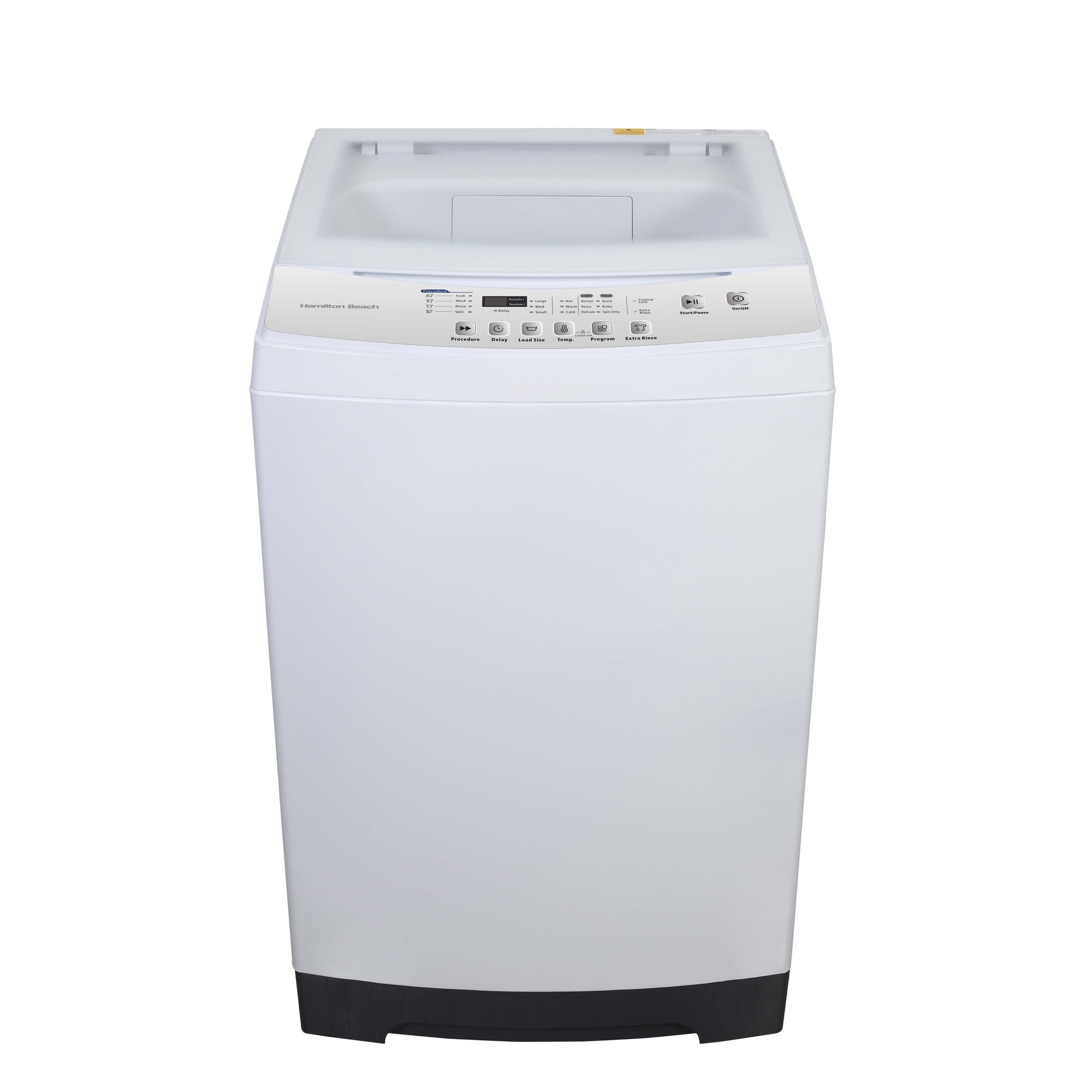 Hamilton Beach 3.0 Cu. ft. Top Load Portable Washer, Compact Washer with Stainless Steel Tub, 6 Wash Cycles, LED Display, White