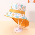 thumbnail image 3 of Generic Kids Sun Hat Children's Travel Caps Kids Adjustable Chin Strap Sun Protection Hats Summer Spring Wide Brim Neck Flap Hat Cute Cartoon Outdoor Beach Bucket Cap(,B), 3 of 3