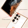 thumbnail image 2 of Compatible with Samsung Galaxy S22 Ultra 5G Case Love Heart Plating Electroplate Luxury Elegant Case Camera Protector Soft TPU Protective Corner Back Cover Galaxy S22 Ultra 5G Case -White, 2 of 11