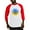 Red/White, variant on CafePress - Pray For Ukraine Blue And Yellow Sunflower Basebal - Cotton Baseball Jersey, 3/4 Raglan Sleeve Shirt