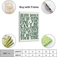 thumbnail image 2 of Green Wall Art Trendy Vintage Decor Pop Music Vienna Lyrics Poster Canvas Print Slow Down Your Doing Fine Daily Reminder Positive Affirmations Maximalist Aesthetic for Bedroom Dorm 8x12inch Framed, 2 of 8
