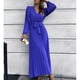 thumbnail image 5 of Ropa de mujer, Vestido largo de mujer Vestido plisado en V Vestido largo de mujer Operación suave, 5 of 6
