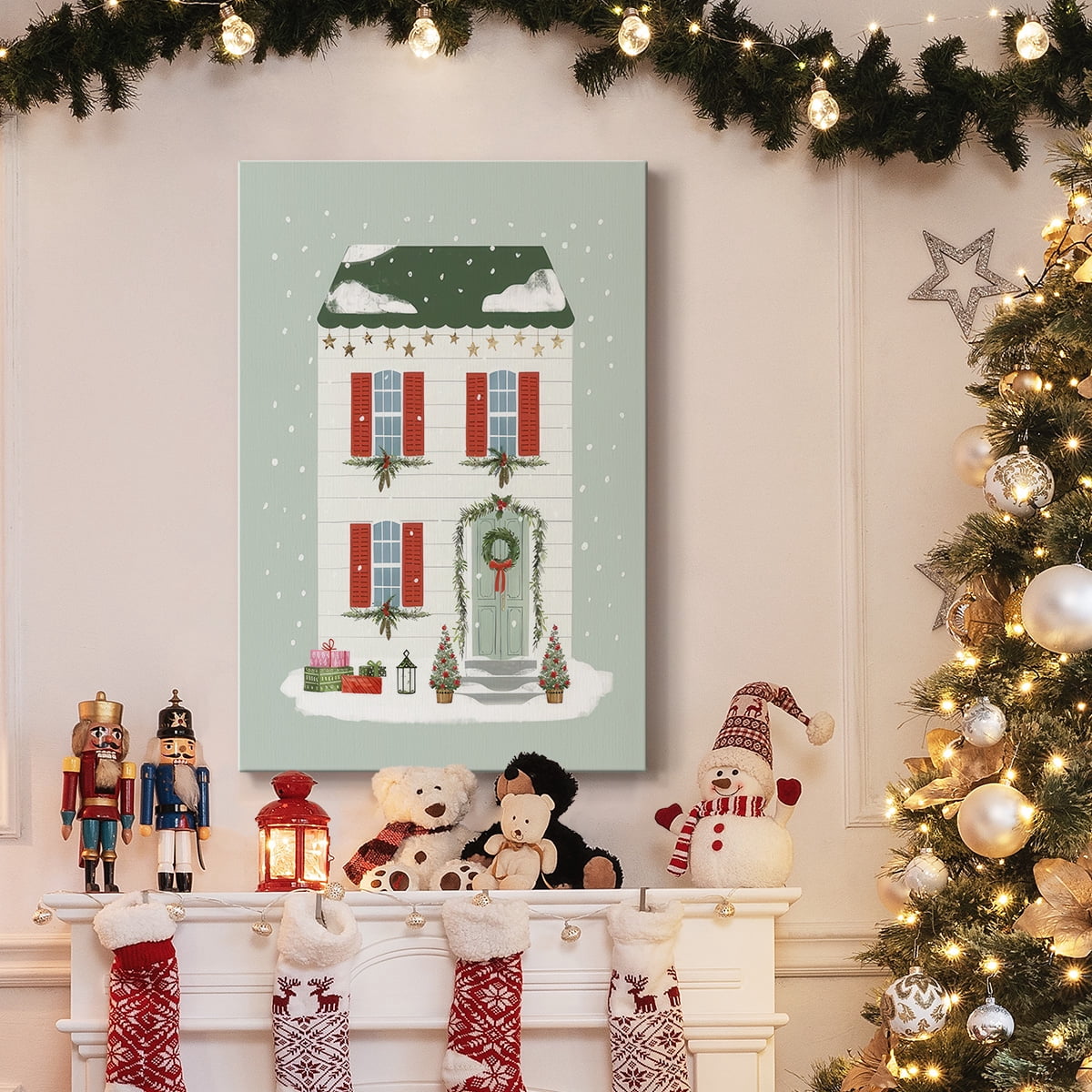 Festive Front Door IV- Gallery Wrapped Canvas