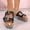 Black, variant on Satin Platform Slides for Women, Rhinestone Open Toe Sandals with Double Buckle Strap, Lightweight Summer Casual Shoes