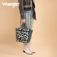 thumbnail image 3 of Wrangler Women's Animal Print Crossbody Bag Versatile Top-Handle Shoulder Bag for Everyday Travel & Casual Use, Brown, Turquoise, 3 of 7