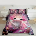 thumbnail image 2 of Homewish Girls Pink Axolotl 3 Pieces Queen Comforter Set,Cartoon Animal Ultra Soft Bedding Sets,Bling Gradient Glitter Bedding Comforter Set,Ultra Soft Home Decor,Reversible, 2 of 8