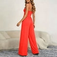 thumbnail image 5 of gakvbuo Summer Jumpsuits Overalls Romper Playsuit Suspender Trousers for Women's Fashion Solid Color Sling Shoulder Straps Are Adjustable Button Wide-Leg Pants Jumpsuit, 5 of 6