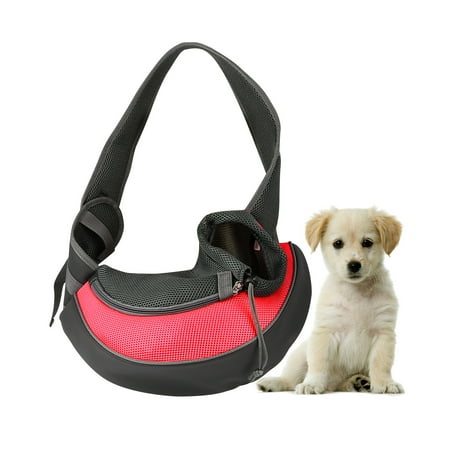 iMountek Pet Carrier for Dogs Cats Hand Free Sling Adjustable Padded Strap Tote Bag Red L