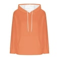 thumbnail image 4 of GuzomFashion Womens Orange Oversized Plush Hoodie 100% Polyester - Soft Warm, Kangaroo Pocket, White Drawstrings, Relaxed Cuffs for Cooler Days & Daily Wear, Sizes S-XXL,Size M, 4 of 5