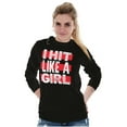 thumbnail image 4 of Proud Woman Martial Arts Fighter Women's Long Sleeve T Shirt Brisco Brands X, 4 of 6