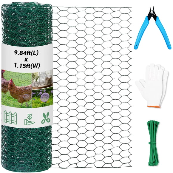 Chicken Wire Fence for Craft,13.78 x 118 Inch Lightweight Galvanized Hexagonal Chicken Wire Netting, Chicken Wire Mesh for Garden