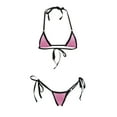 thumbnail image 3 of UTSJKR Bikini Swimsuits for Women Cheeky Bikini Sets Sexy Bathing Suits 2 Piece High Waisted Cute Swimwear Triangle Bikini Pink Free Size, 3 of 3