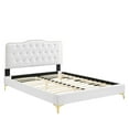 thumbnail image 3 of Modway Amber Performance Velvet Queen Platform Bed in White, 3 of 10