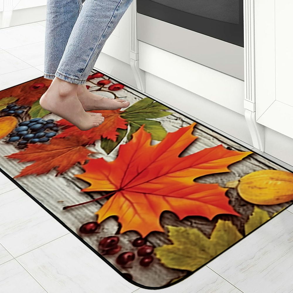 Heduofu Falling Leaves Fall Door Mat Autumn Outdoor Doormat for Entryway Indoor Entrance Decorative Door Mat, Door Mat with Non-Slip Rubber Backing, Easy Cleaning, Traps Dirt, Rug for Entry, Patio