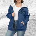 thumbnail image 2 of Womens Sherpa Lined Jacket with Hood Thick Full-zip Hooded Sweatshirt Coat Pockets Warm Plus Size Winter Clothes (XL, Navy 01), 2 of 5