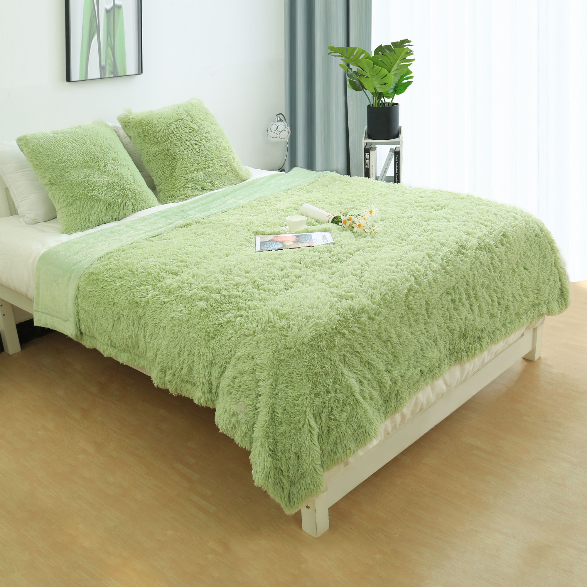 Details about   Faux Fur Fluffy Long PlushThrow Blanket Bed Sofa Bedspread Shaggy Bedding Sheet 