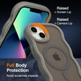 thumbnail image 4 of Funda magnética para iPhone 14 y iPhone 13, compatible con MagSafe, diseño de marco ondulado transparente 2025, borde suave, bonita funda protectora mate transparente a prueba de golpes, 4 of 6