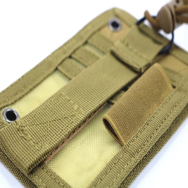 Portatarjetas de identificación táctico con gancho y bucle, portacredencial, cordón para el cuello, llavero y organizador de tarjetas de crédito